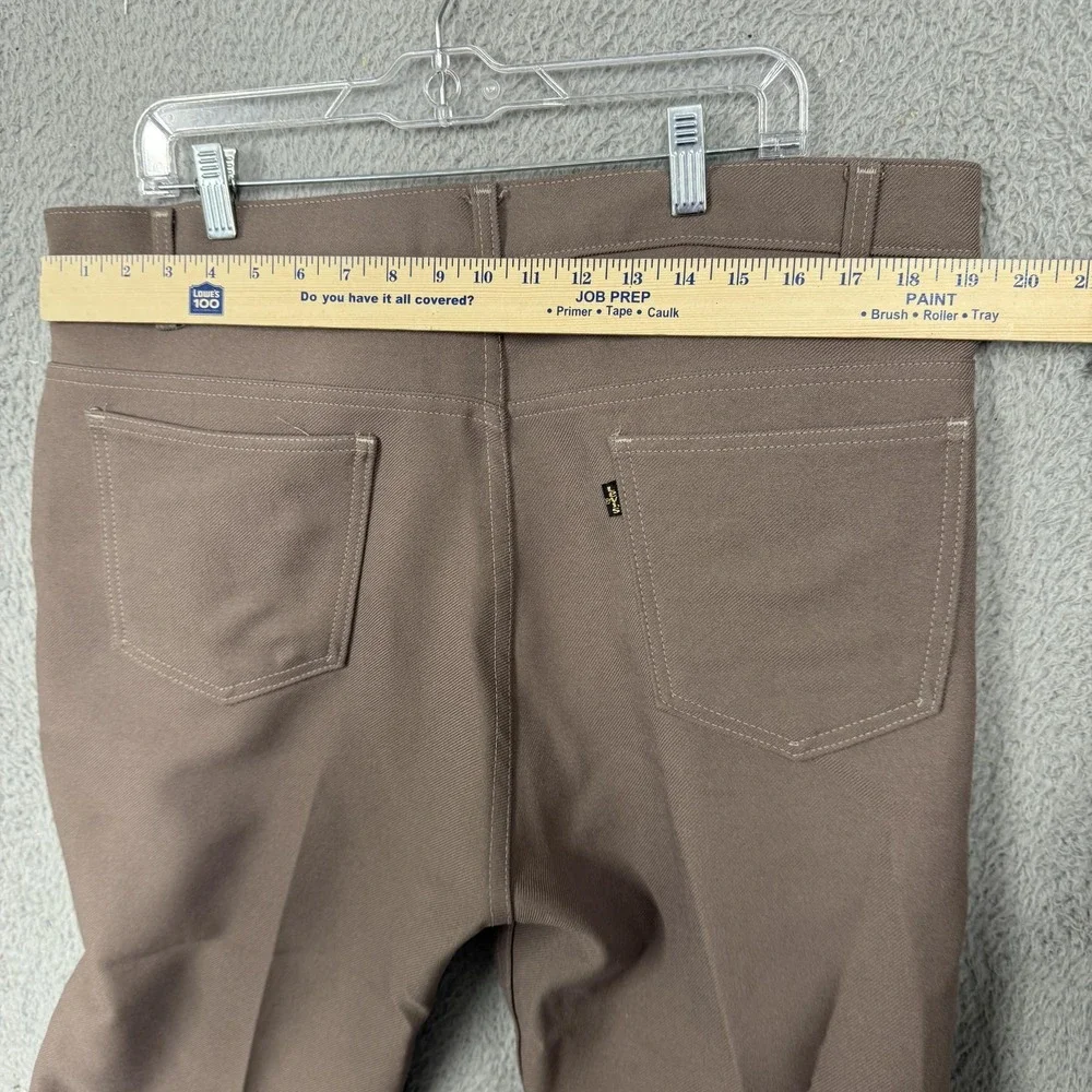 Vintage Levi's Dress‎ Pants Mens 40x30 Brown Dacron Polyester Bootcut Made USA